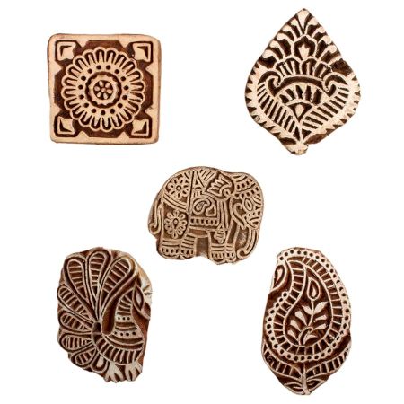 Set of 5 Piece New Mix Wooden Printing Block